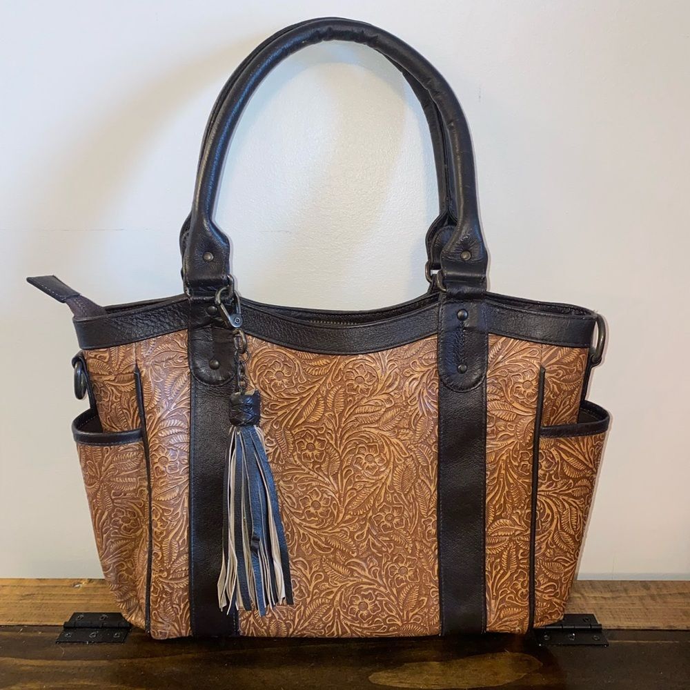 Bradford Exchange Genuine Leather Brown Shoulder Purse NEW